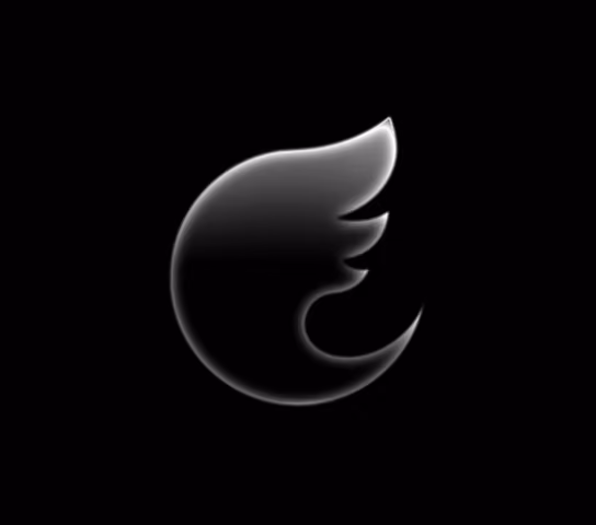 The EmberGen logo, a stylised flame, rendered with a glowing white heatmap shader on a black background